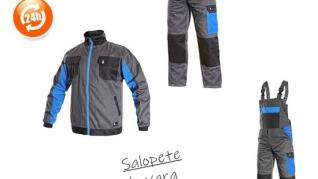 Salopete lucru vara tercot pana in 200 grame Gri cu albastru Salopete lucru vara tercot pana in 200 grame Gri cu albastru