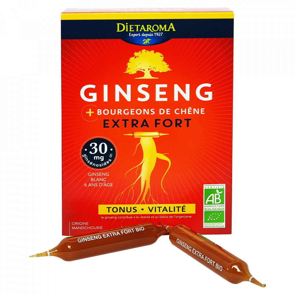 GINSENG EXTRA FORTE BIO Extract de rădăcină de Ginseng 20 fiole