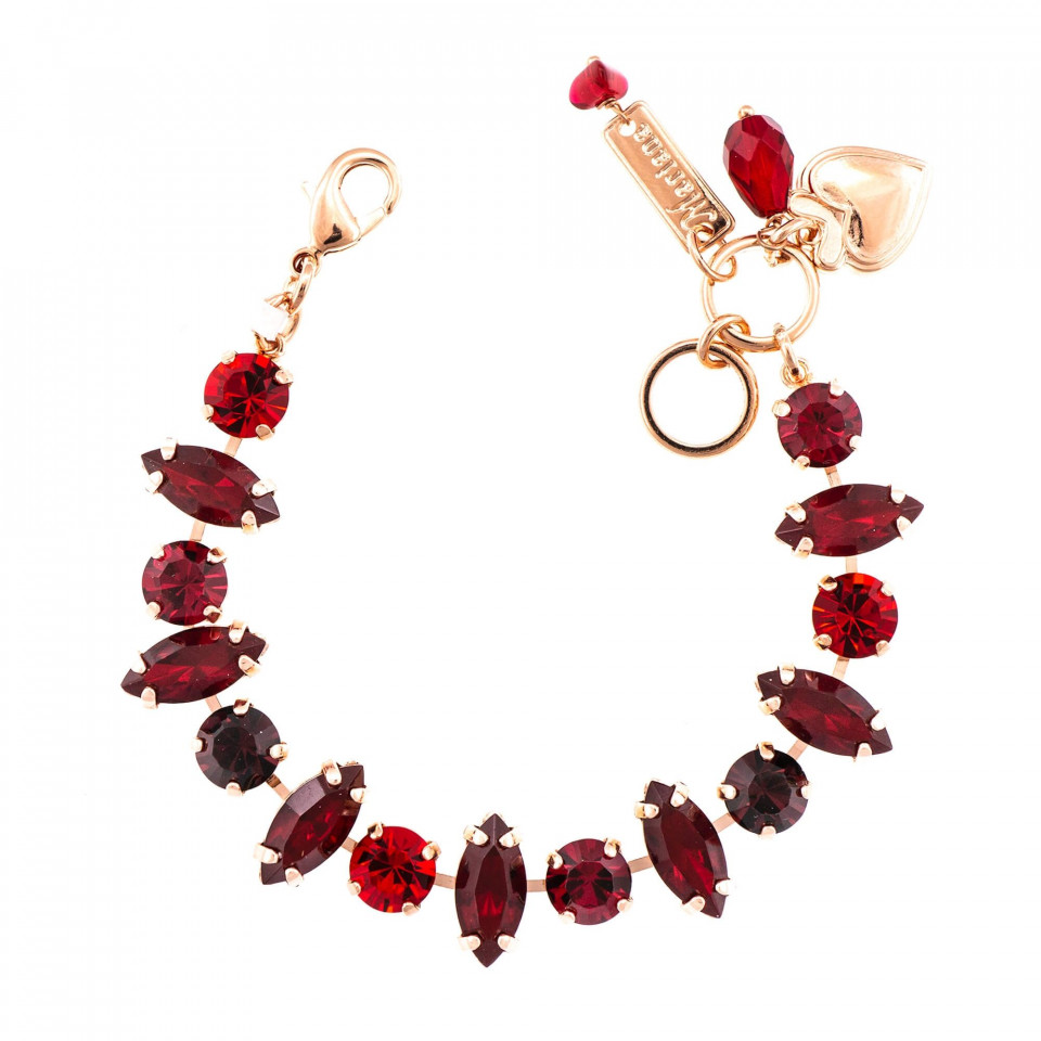 Bratara Placata Cu Aur Roz De 24K Cu Cristale Originale Lady In Red