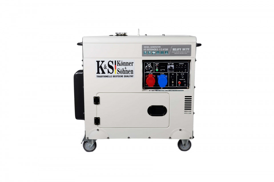 Generator de curent 7.5 kW diesel - Heavy Duty - insonorizat - Konner & Sohnen - KS-9200DE-1/3-HD-ATSR- Silent