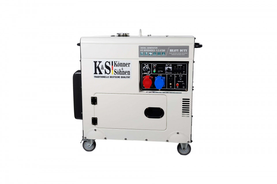 Generator de curent 6.8 kW diesel - Heavy Duty - insonorizat - Konner & Sohnen - KS-9200HDE-ATSR-Silent