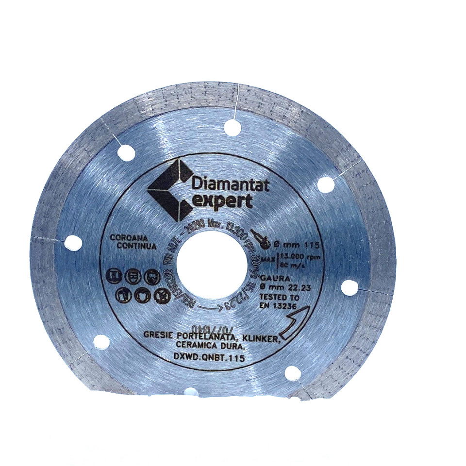 Disc DiamantatExpert pt. Portelan dur, ceramica dura - Ultra Long Life 125x22.2 (mm) Ultra Premium - DXWD.QNBT.125