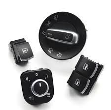 Set butoane 2 geamuri electrice insertie ornament Aluminiu VW Golf 5 6 Passat B6