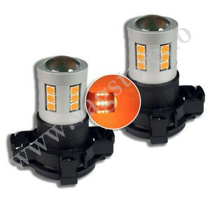 Set becuri led PY24W culoare portocalie semnalizare faruri VW Touareg 7P 2011 - 2018