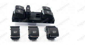 Set Butoane Geamuri Electrice insertie Crom pentru VW Touareg Passat B7 Tiguan