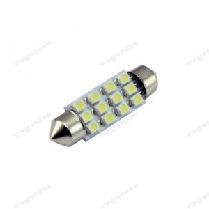 Bec led auto sofit / festoon (C5W) 42mm 12 SMD 3528 alb 6000K