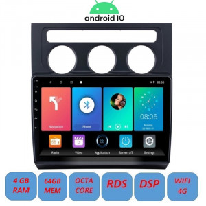 Navigatie Android 10 / 10.1 inch / 4Gb RAM memorie interna 64Gb WIFI USB GPS slot sim 4G pentru VW Touran 2004 - 2010