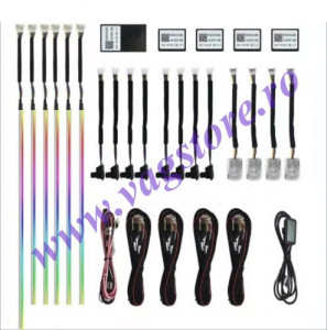 Kit retrofit lumini ambientale dinamice led RGB 64 culori pe suport acrilic cu conexiune wireless