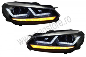Faruri Osram LED compatibil cu VW Golf 6 cu semnalizare dinamica