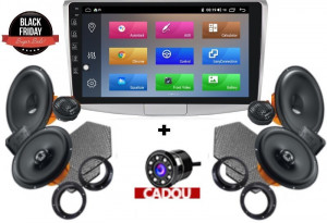 Pachet difuzoare auto Hertz Dieci, Unitate multimedia NavPro P600G si camera marsarier dedicate VW Passat