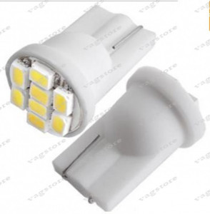 Bec led T10 / W5W / 194 8 leduri SMD 1206 Alb 6000K