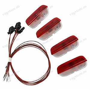 Set 4 Lampi lumini avertizare portiera deschisa si cablaje pentru VW