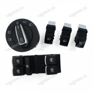 Set Butoane Geamuri Electrice insertie Crom pentru VW Jetta MK6 Touran Passat B7