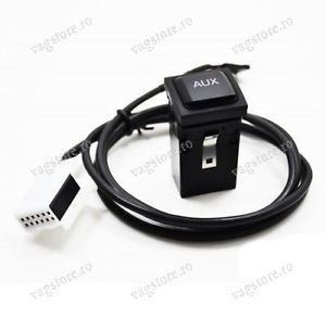 Buton si cablaj AUX / Audio input auxiliar VW RCD / RNS