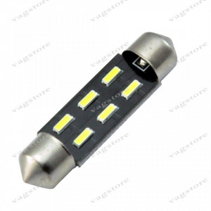 Bec led auto sofit / festoon (C5W) 36mm 6 SMD 4014 alb 6000K Lampa numar VW Audi Skoda Seat