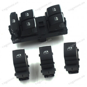 Set Butoane Geamuri Electrice ornament Crom pentru VW Golf 7 MK7
