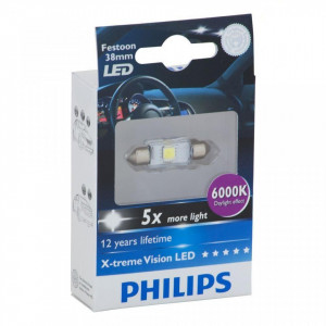 Bec Led C5W Festoon 38mm Philips 6000k