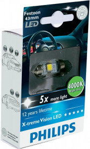 Bec Led C5W Festoon 43mm Philips 4000k