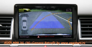 Interfata camere fata si spate (marsarier) si camere optional pentru Audi MMI 3G / 3G+ si VW Touareg RNS850