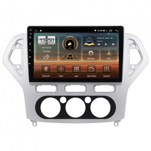Navigatie dedicata cu Android Ford Mondeo IV 2007 - 2011, clima manuala, 4GB RAM, Radio GPS Dual Zone, Display HD IPS 10" Touchscreen, Internet Wi-Fi si slot SIM 4G, Bluetooth, MirrorLink, USB, Waze