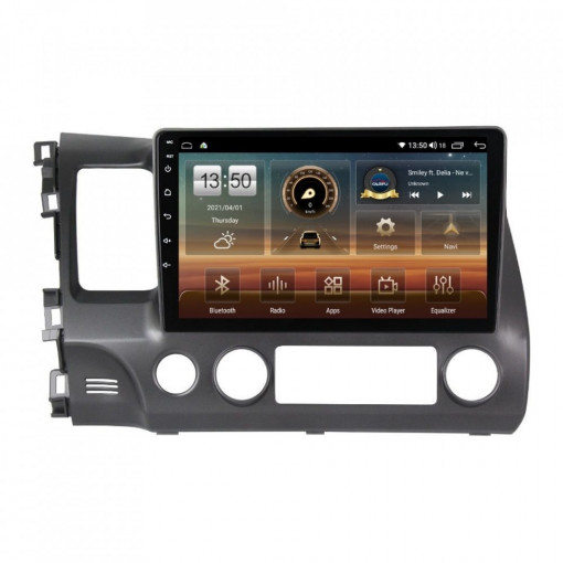 Navigatie dedicata cu Android Honda Civic VIII Sedan 2006 - 2011, 8GB RAM, Radio GPS Dual Zone, Display HD IPS 10" Touchscreen, Internet Wi-Fi si slot SIM 4G, Bluetooth, MirrorLink, USB, Waze