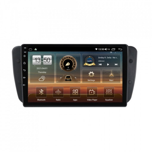 Navigatie dedicata cu Android Seat Ibiza IV 2008 - 2013, 8GB RAM, Radio GPS Dual Zone, Display HD IPS 9" Touchscreen, Internet Wi-Fi si slot SIM 4G, Bluetooth, MirrorLink, USB, Waze