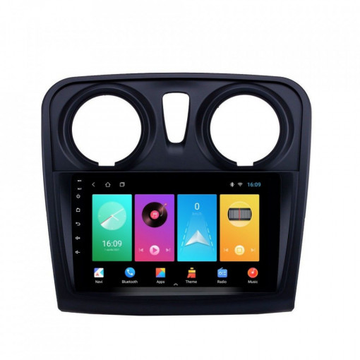 Navigatie dedicata cu Android Dacia Logan II 2012 - 2020, 2GB RAM, Radio GPS Dual Zone, Display HD 9" Touchscreen, Internet Wi-Fi, Bluetooth, MirrorLink, USB, Waze