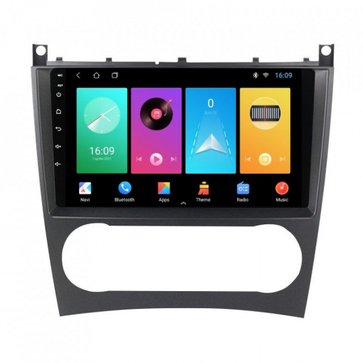 Navigatie dedicata cu Android Mercedes C-Class W203 2004 - 2007, 1GB RAM, Radio GPS Dual Zone, Display HD 9" Touchscreen, Internet Wi-Fi, Bluetooth, MirrorLink, USB, Waze