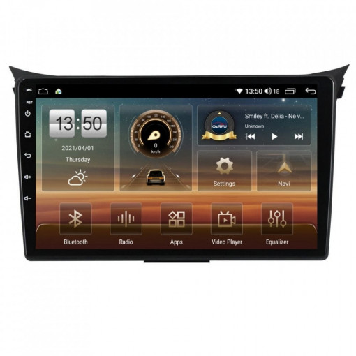 Navigatie dedicata cu Android Hyundai i30 2011 - 2017, 8GB RAM, Radio GPS Dual Zone, Display HD IPS 9" Touchscreen, Internet Wi-Fi si slot SIM 4G, Bluetooth, MirrorLink, USB, Waze