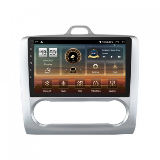 Navigatie dedicata cu Android Ford Focus II 2004 - 2011, clima automata, 6GB RAM, Radio GPS Dual Zone, Display HD IPS 9" Touchscreen, Internet Wi-Fi si slot SIM 4G, Bluetooth, MirrorLink, USB, Waze