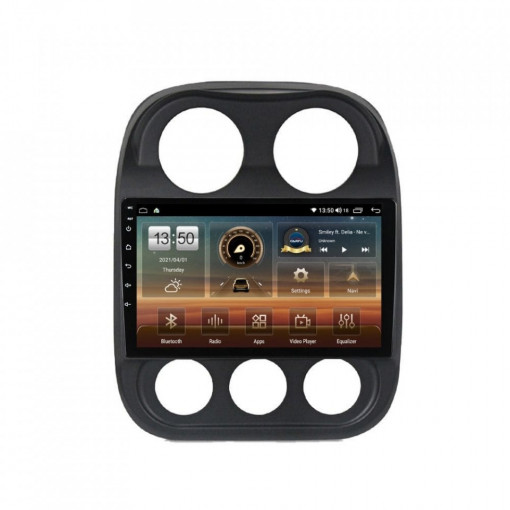 Navigatie dedicata cu Android Jeep Compass I 2011 - 2016, 4GB RAM, Radio GPS Dual Zone, Display HD IPS 10" Touchscreen, Internet Wi-Fi si slot SIM 4G, Bluetooth, MirrorLink, USB, Waze