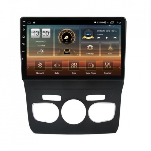 Navigatie dedicata cu Android Citroen C4 II 2009 - 2018, clima automata, 4GB RAM, Radio GPS Dual Zone, Display HD IPS 10" Touchscreen, Internet Wi-Fi si slot SIM 4G, Bluetooth, MirrorLink, USB, Waze