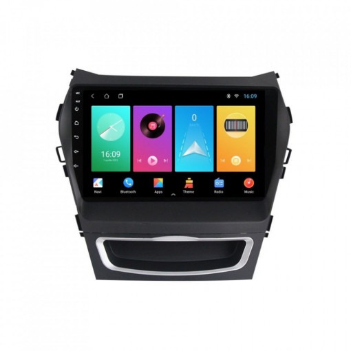 Navigatie dedicata cu Android Hyundai Santa Fe III / Grand Santa Fe 2012 - 2018, 1GB RAM, Radio GPS Dual Zone, Display HD 9" Touchscreen, Internet Wi-Fi, Bluetooth, MirrorLink, USB, Waze