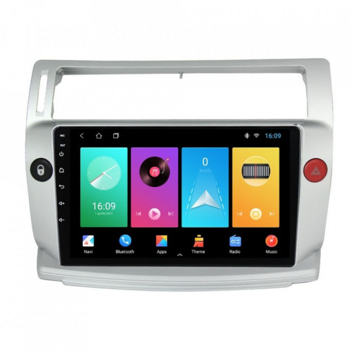 Navigatie dedicata cu Android Citroen C4 I 2004 - 2009, 2GB RAM, Radio GPS Dual Zone, Display HD 9" Touchscreen, Internet Wi-Fi, Bluetooth, MirrorLink, USB, Waze