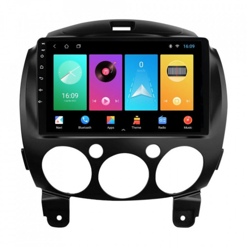 Navigatie dedicata cu Android Mazda 2 2007 - 2014, 1GB RAM, Radio GPS Dual Zone, Display HD 9" Touchscreen, Internet Wi-Fi, Bluetooth, MirrorLink, USB, Waze