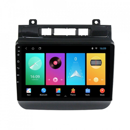 Navigatie dedicata cu Android VW Touareg 7P 2010 - 2018, 1GB RAM, Radio GPS Dual Zone, Display HD 9" Touchscreen, Internet Wi-Fi, Bluetooth, MirrorLink, USB, Waze