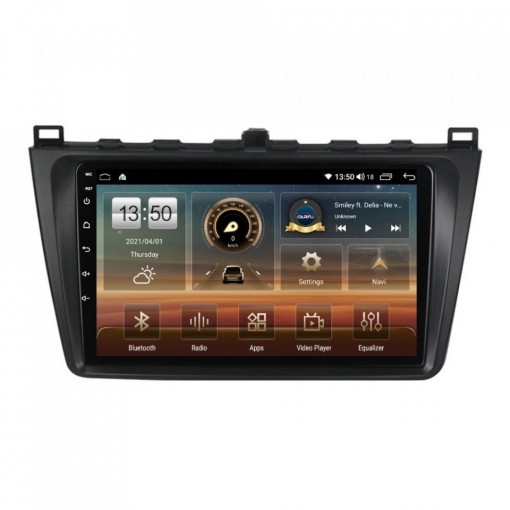 Navigatie dedicata cu Android Mazda 6 2008 - 2013, 6GB RAM, Radio GPS Dual Zone, Display HD IPS 9" Touchscreen, Internet Wi-Fi si slot SIM 4G, Bluetooth, MirrorLink, USB, Waze