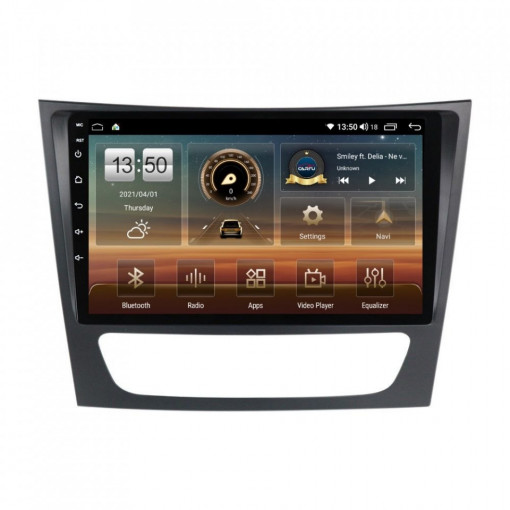 Navigatie dedicata cu Android Mercedes E-Class W211 2002 - 2009, 4GB RAM, Radio GPS Dual Zone, Display HD IPS 9" Touchscreen, Internet Wi-Fi si slot SIM 4G, Bluetooth, MirrorLink, USB, Waze