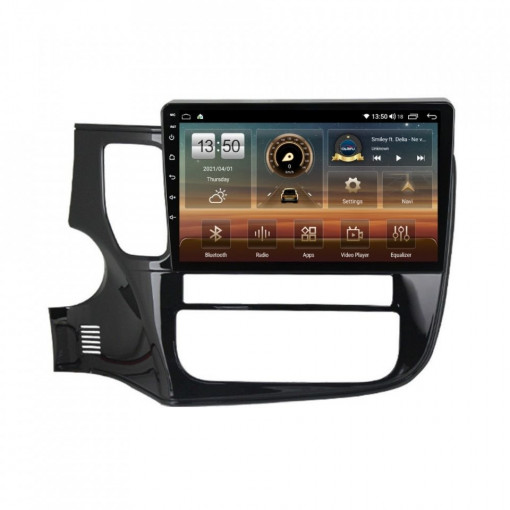 Navigatie dedicata cu Android Mitsubishi Outlander III 2012 - 2018, 4GB RAM, Radio GPS Dual Zone, Display HD IPS 9" Touchscreen, Internet Wi-Fi si slot SIM 4G, Bluetooth, MirrorLink, USB, Waze