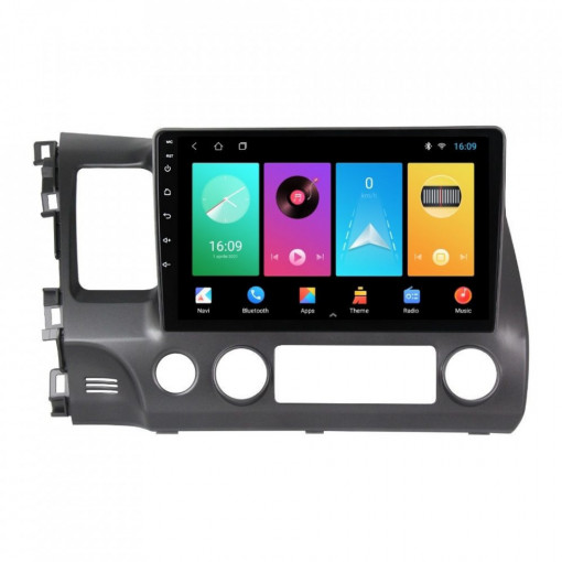 Navigatie dedicata cu Android Honda Civic VIII Sedan 2006 - 2011, 2GB RAM, Radio GPS Dual Zone, Display HD 10" Touchscreen, Internet Wi-Fi, Bluetooth, MirrorLink, USB, Waze