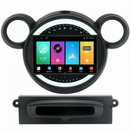 Navigatie dedicata cu Android Mini Cooper 2007 - 2014, 1GB RAM, Radio GPS Dual Zone, Display HD 9" Touchscreen, Internet Wi-Fi, Bluetooth, MirrorLink, USB, Waze
