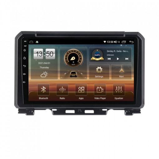 Navigatie dedicata cu Android Suzuki Jimny dupa 2018, 4GB RAM, Radio GPS Dual Zone, Display HD IPS 9" Touchscreen, Internet Wi-Fi si slot SIM 4G, Bluetooth, MirrorLink, USB, Waze