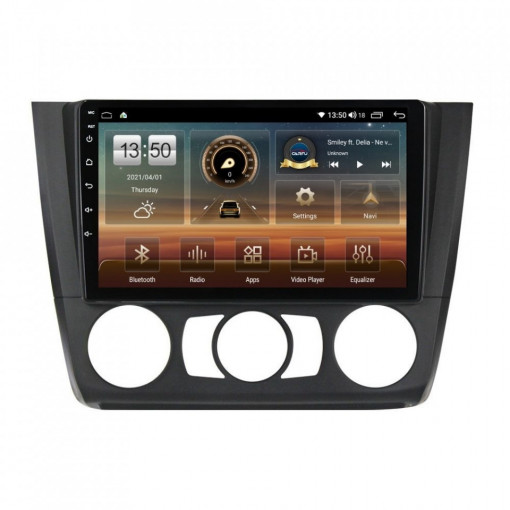 Navigatie dedicata cu Android BMW Seria 1 (E81 / E87) 2007 - 2013, clima manuala, 6GB RAM, Radio GPS Dual Zone, Display HD IPS 9" Touchscreen, Internet Wi-Fi si slot SIM 4G, Bluetooth, MirrorLink, USB, Waze