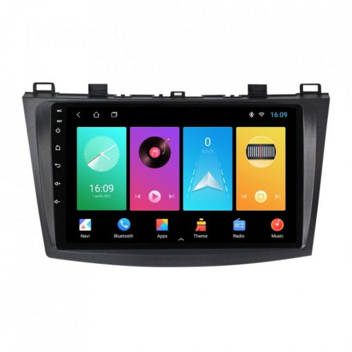 Navigatie dedicata cu Android Mazda 3 2009 - 2013, 2GB RAM, Radio GPS Dual Zone, Display HD 9" Touchscreen, Internet Wi-Fi, Bluetooth, MirrorLink, USB, Waze