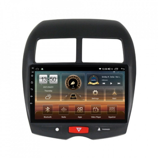 Navigatie dedicata cu Android Mitsubishi ASX 2010 - 2019, 4GB RAM, Radio GPS Dual Zone, Display HD IPS 10" Touchscreen, Internet Wi-Fi si slot SIM 4G, Bluetooth, MirrorLink, USB, Waze