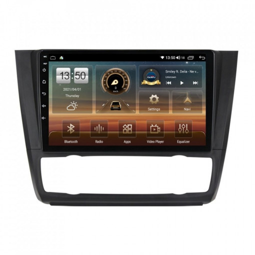 Navigatie dedicata cu Android BMW Seria 1 (E81 / E87) 2007 - 2013, clima automata, 6GB RAM, Radio GPS Dual Zone, Display HD IPS 9" Touchscreen, Internet Wi-Fi si slot SIM 4G, Bluetooth, MirrorLink, USB, Waze