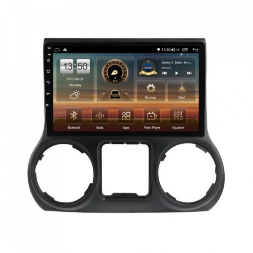 Navigatie dedicata cu Android Jeep Wrangler III (JK) 2014 - 2018, 4GB RAM, Radio GPS Dual Zone, Display HD IPS 10" Touchscreen, Internet Wi-Fi si slot SIM 4G, Bluetooth, MirrorLink, USB, Waze