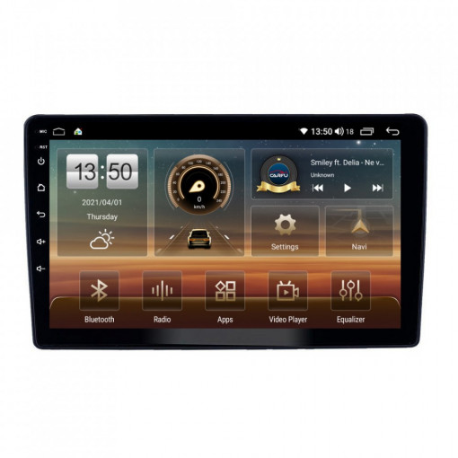 Navigatie dedicata cu Android Peugeot 307 2000 - 2013, negru, 6GB RAM, Radio GPS Dual Zone, Display HD IPS 9" Touchscreen, Internet Wi-Fi si slot SIM 4G, Bluetooth, MirrorLink, USB, Waze