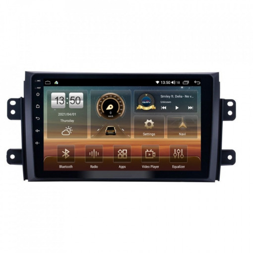Navigatie dedicata cu Android Suzuki SX4 2006 - 2014, 6GB RAM, Radio GPS Dual Zone, Display HD IPS 9" Touchscreen, Internet Wi-Fi si slot SIM 4G, Bluetooth, MirrorLink, USB, Waze