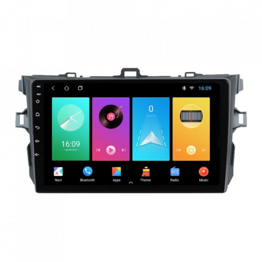 Navigatie dedicata cu Android Toyota Corolla 2007 - 2013, 2GB RAM, Radio GPS Dual Zone, Display HD 9" Touchscreen, Internet Wi-Fi, Bluetooth, MirrorLink, USB, Waze